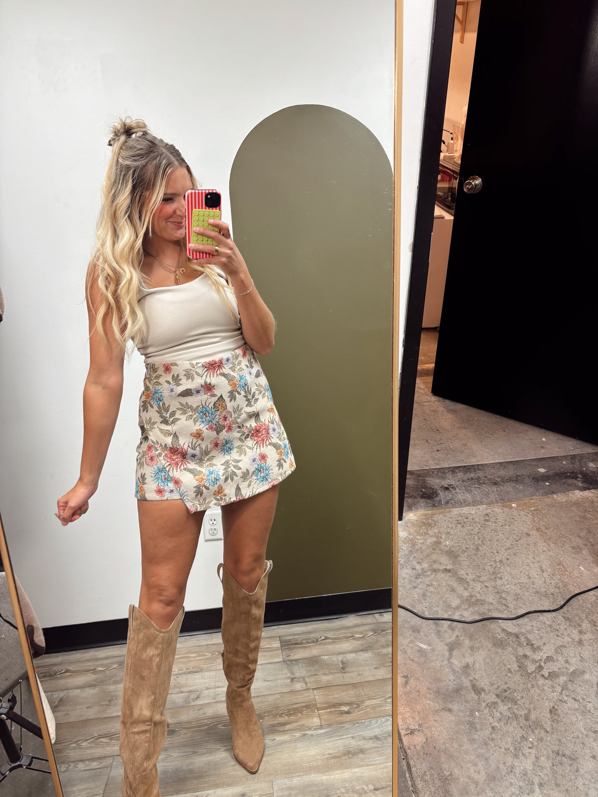 Floral Jaquard Skort