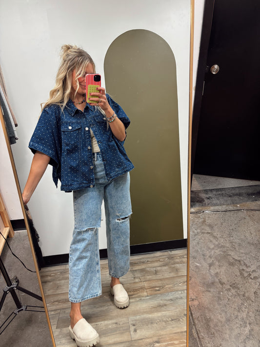 Polka Dot Cape (Denim)