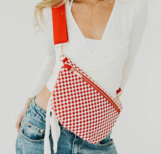 Westlyn Woven Bum Bag (Red Check)