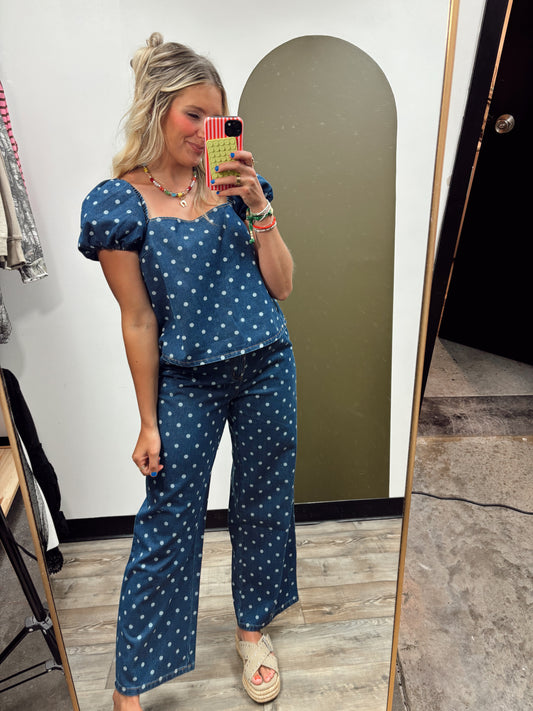 Boop Dot Puff Sleeve Top