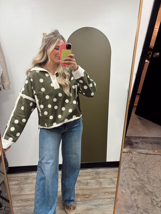 Harriet Polka Dot Pullover (green)