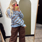 Hadley Stripe Sweater (Blue/Brown)