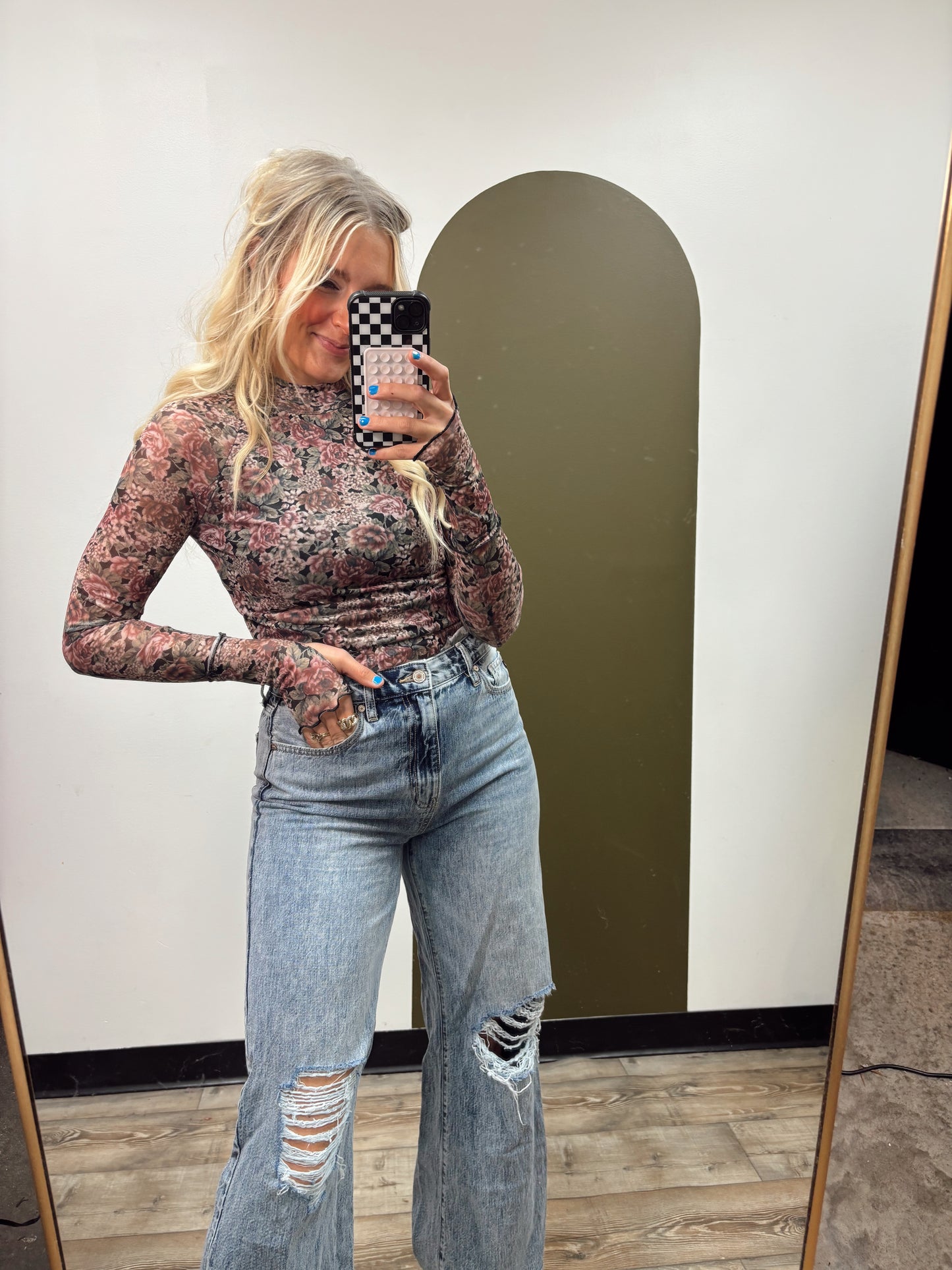 Presley Mesh Floral Top