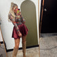 Fall Whimsy Satin Skort (Burgundy)