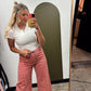Gingham Print Pant (Red)