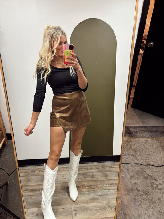 Foiled Gold Skort