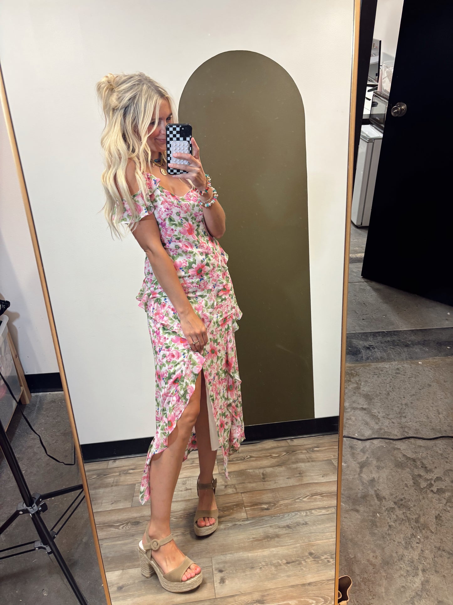 Carmine Floral Maxi Dress