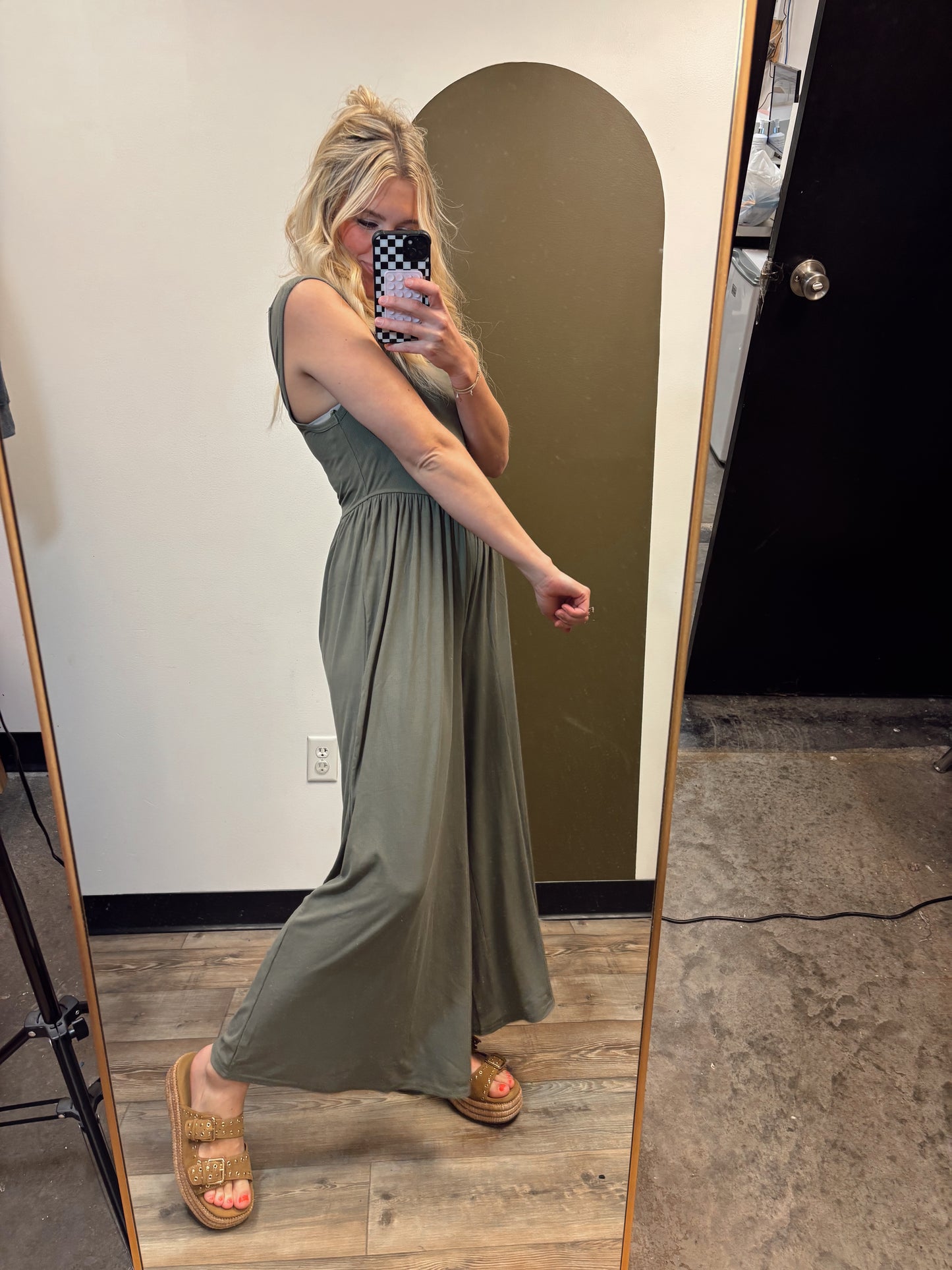 Sky Lounge Jumpsuit (Moss)