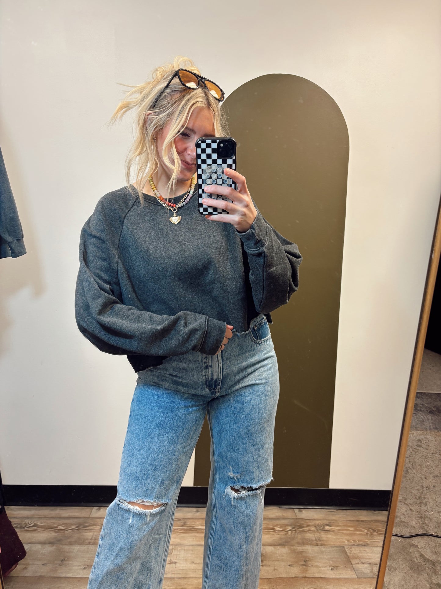 Stay In Sweat Top (Black)