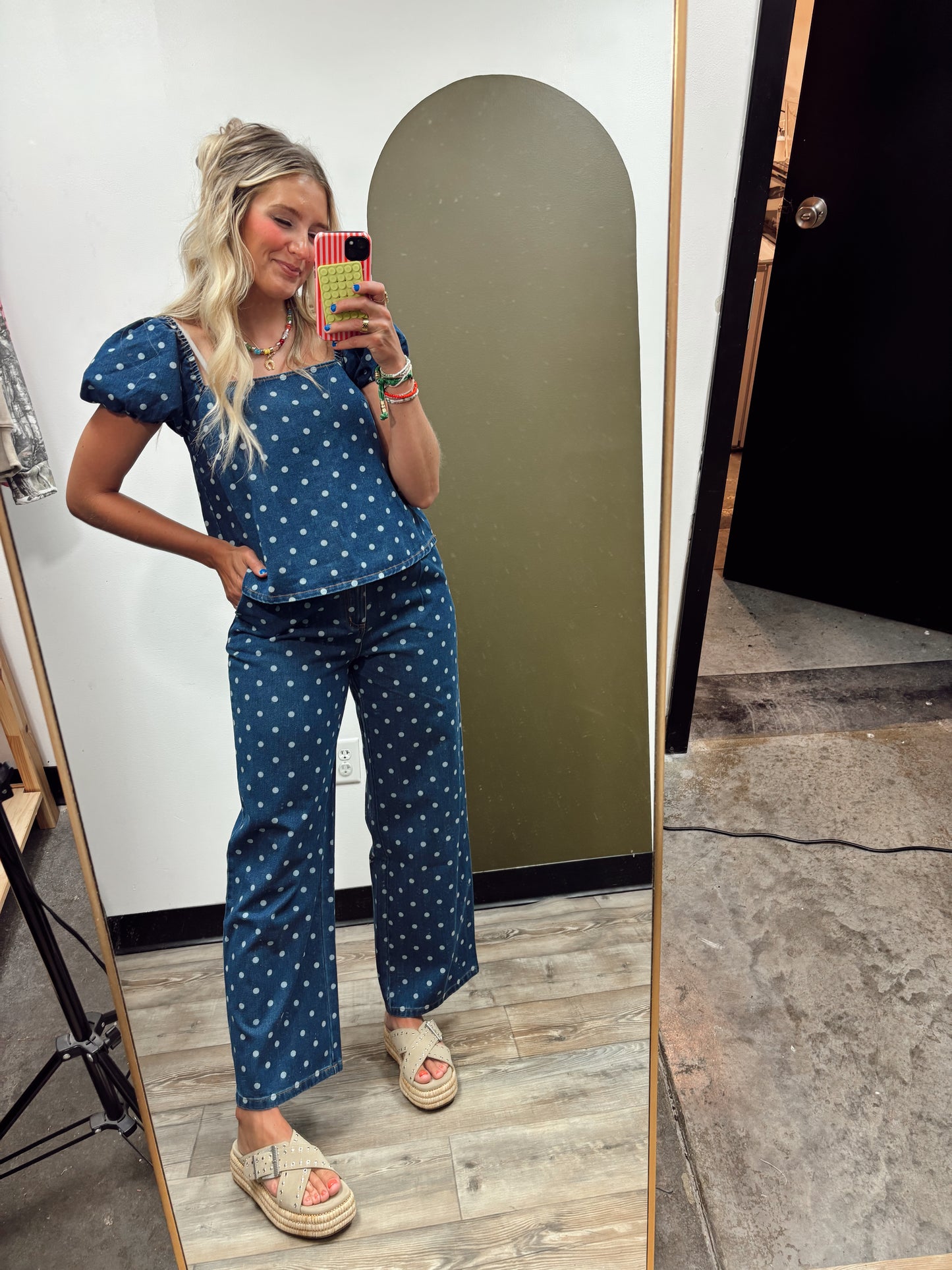 Boop Dot Puff Sleeve Top