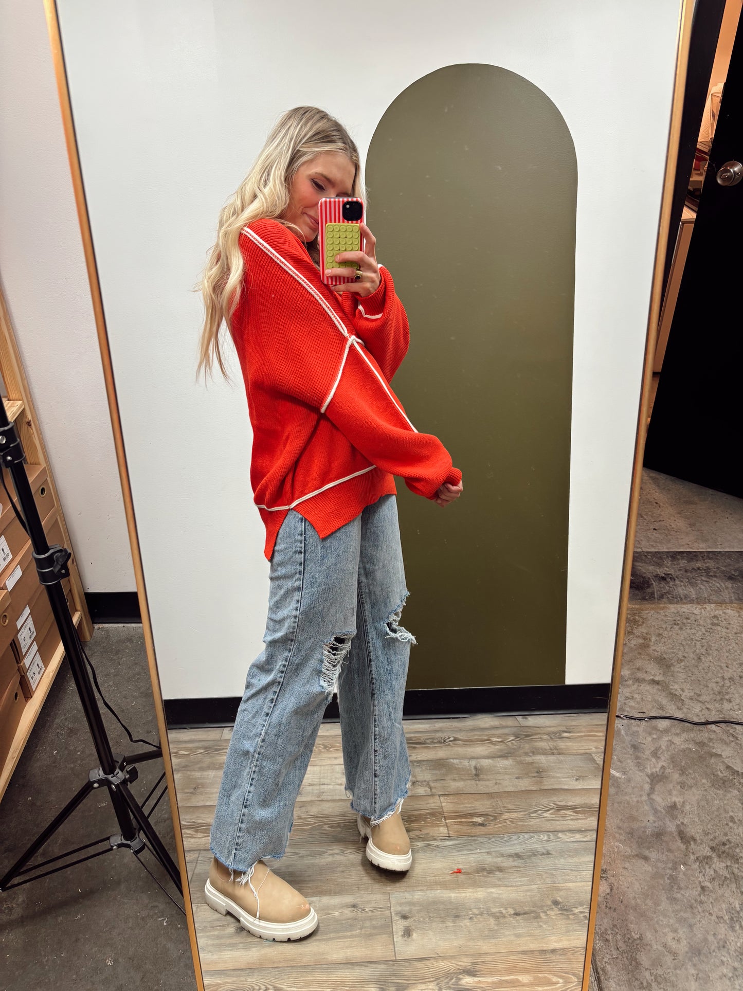 Maisie Seam Sweater (red)