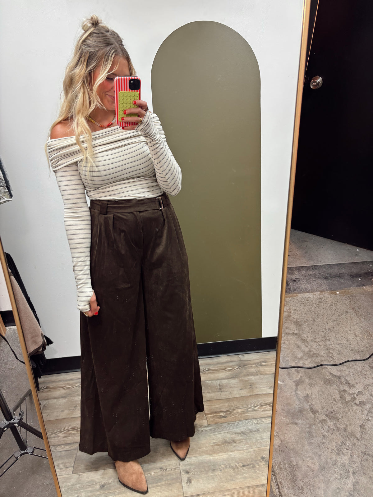 Off Shoulder Stripe Bodysuit