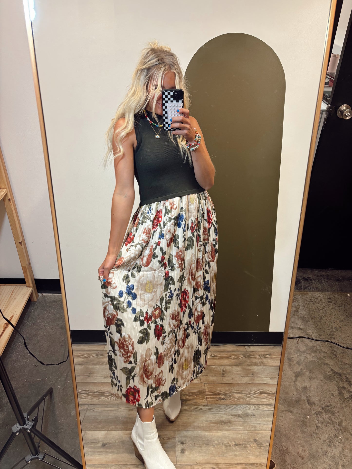 Kerri Pleat Midi Dress