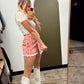 Nyla Print Skort (Coral)