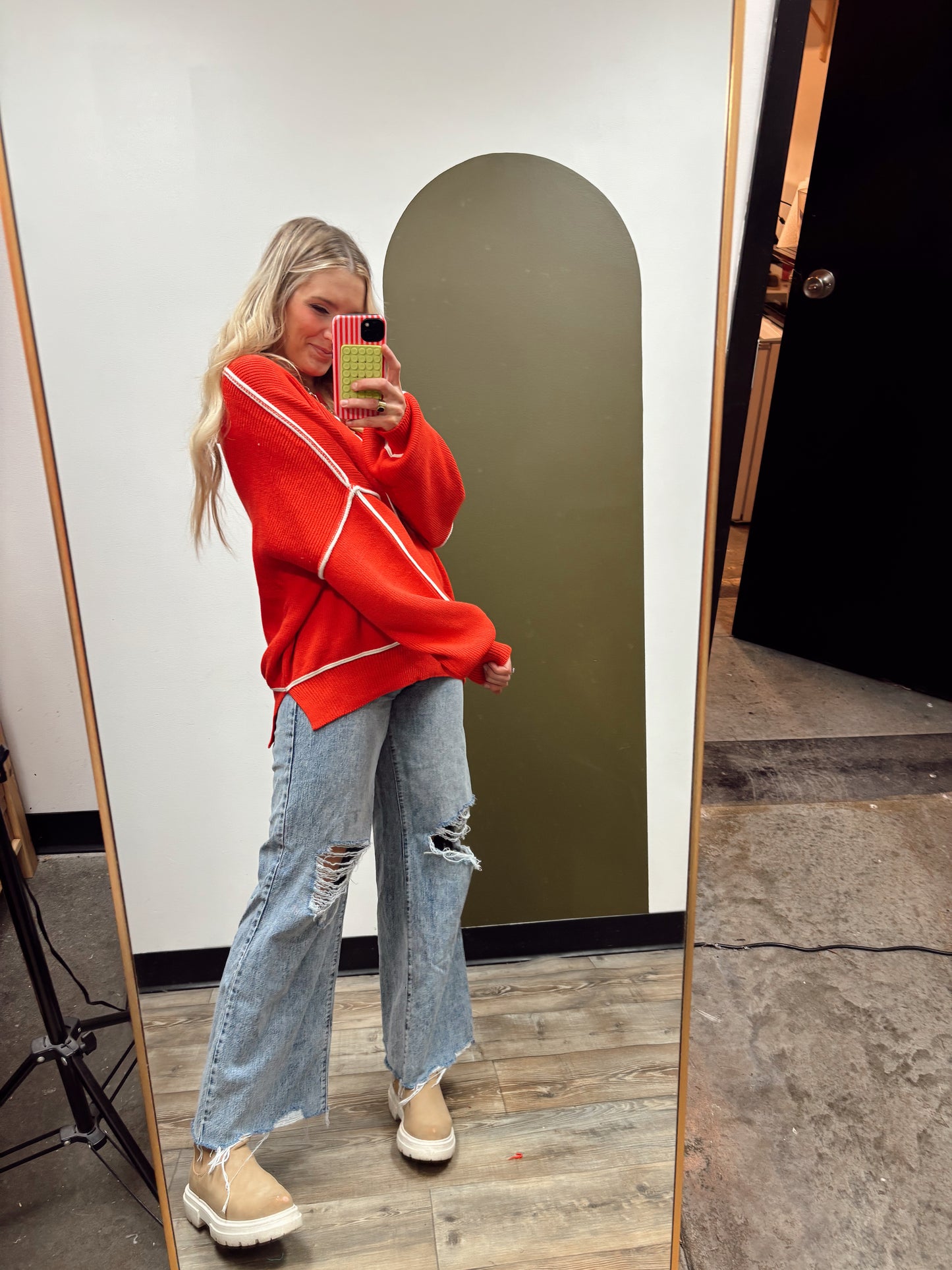 Maisie Seam Sweater (red)