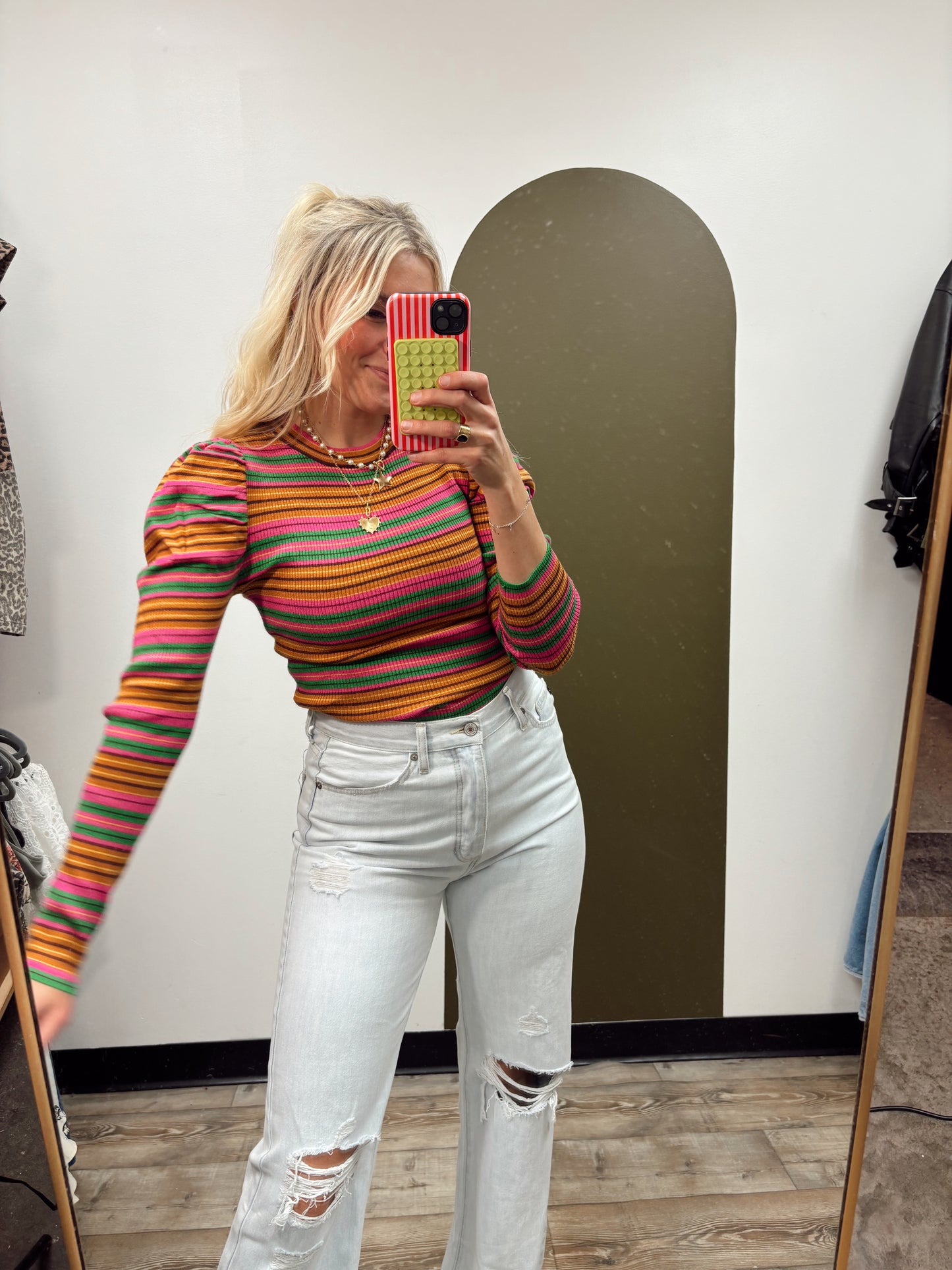 Skylar Stripe Sweater (Mustard)