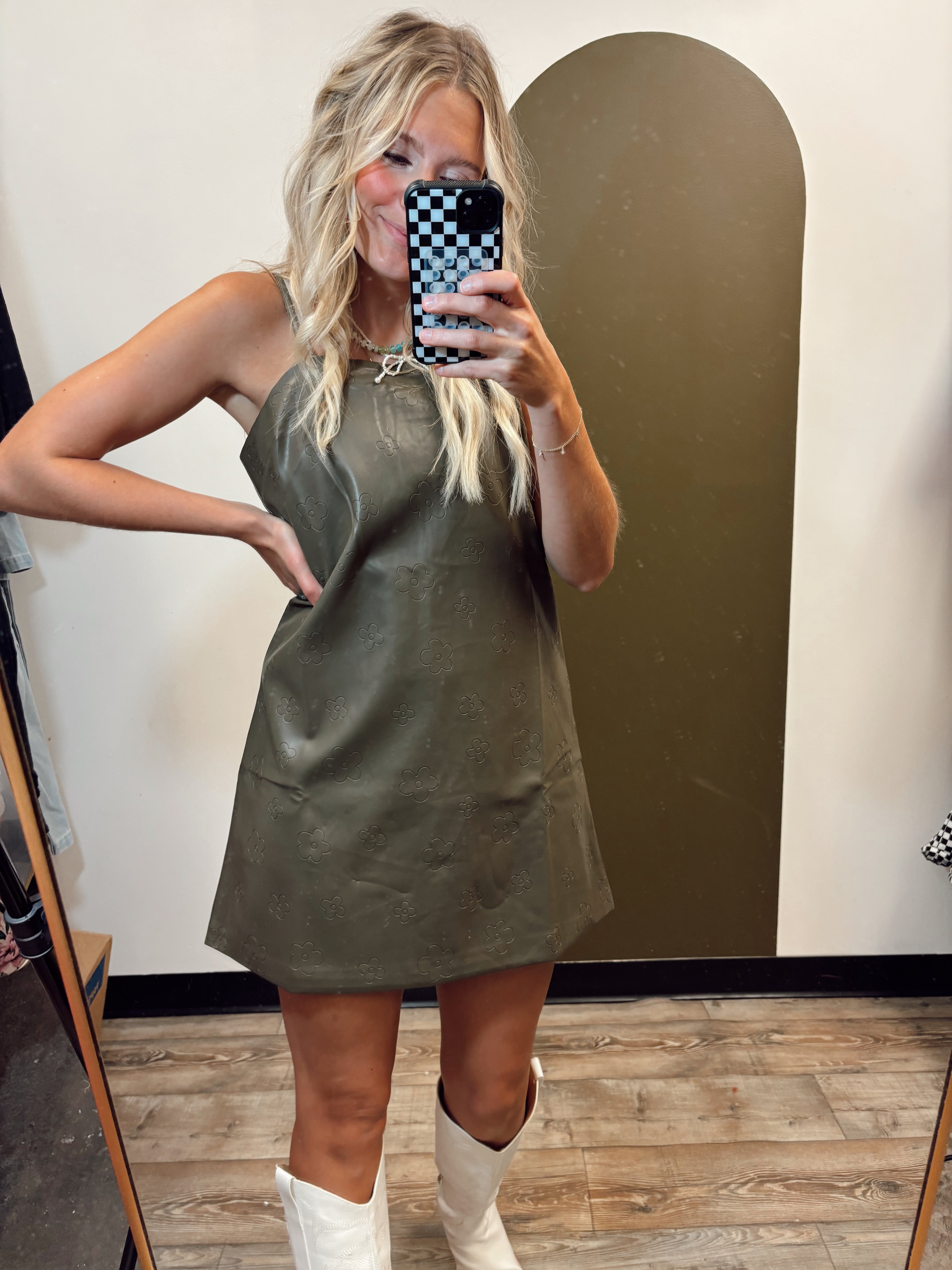 Faux Leather Jumper Dress | boohoo USA