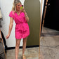 Elsa Chiffon Button Dress (Pink)