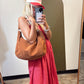 Hazel Hobo Bag ( Chocolate Suede)