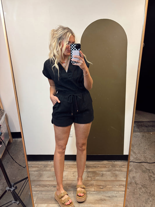 Lake Weekend Romper (Black)