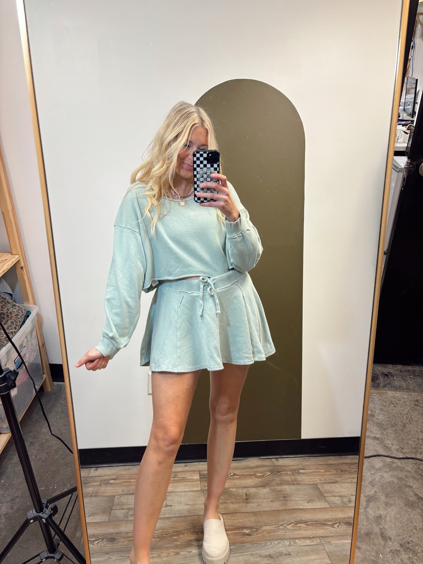 Cora Sweat Skort (Sage)