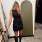 Brinley Faux Suede Dress (Black)