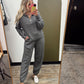 Fallon Cable Knit Zip Sweater (Charcoal)