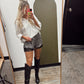 Shimmer Lace Trim Short (Gunmetal)