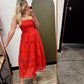 Vineyard Eyelet Dress (Red)