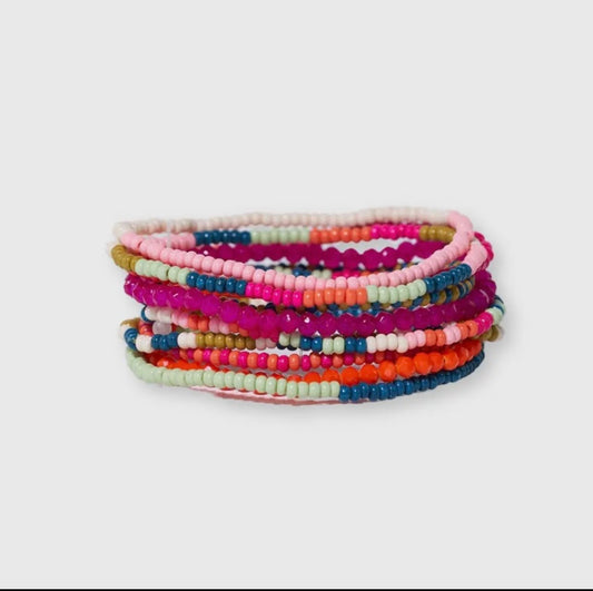 Sage Mixed Stripe Bracelet Set