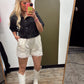 Satin Lace Short (Champagne)