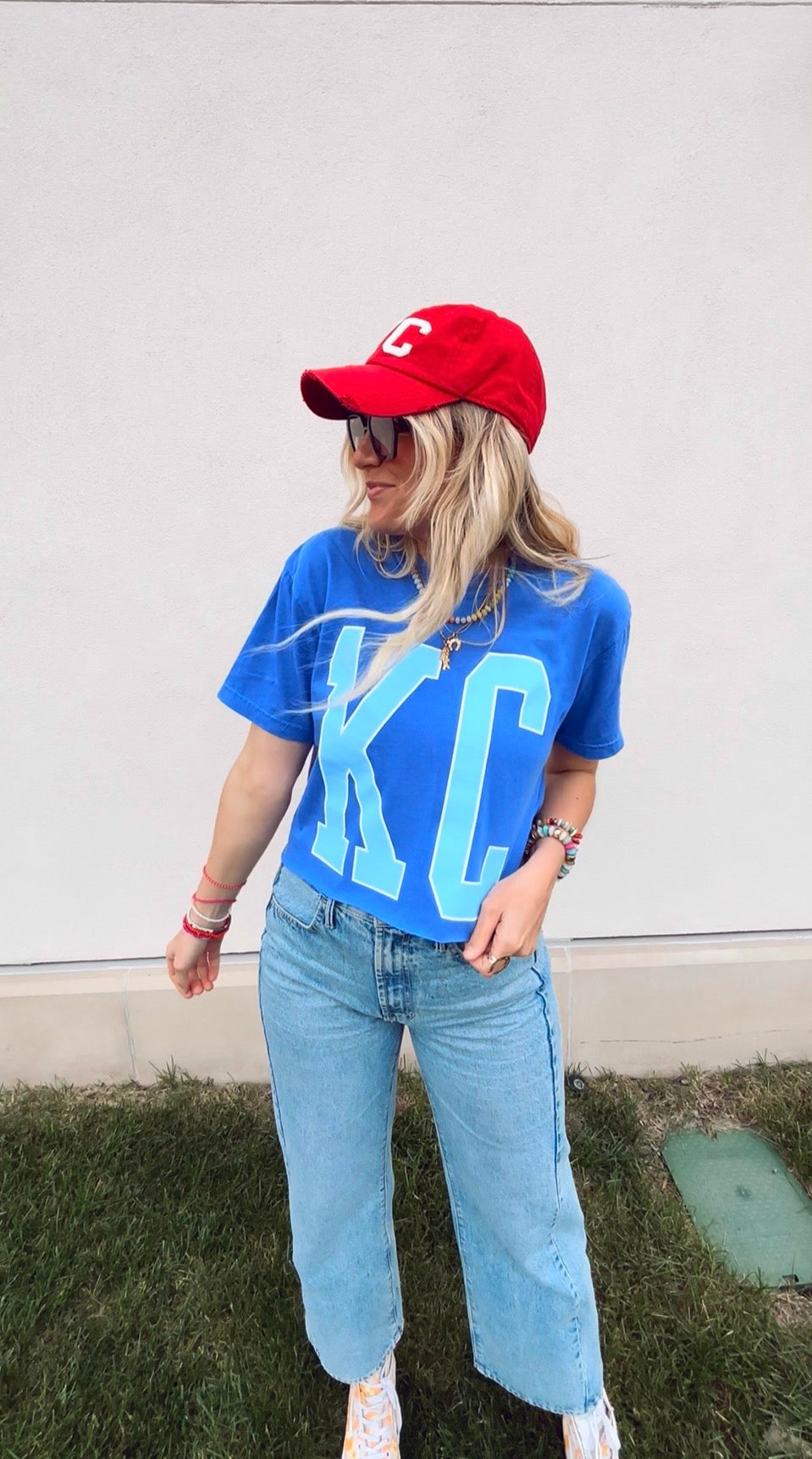 KC Stretch Crop Tee (Blue)