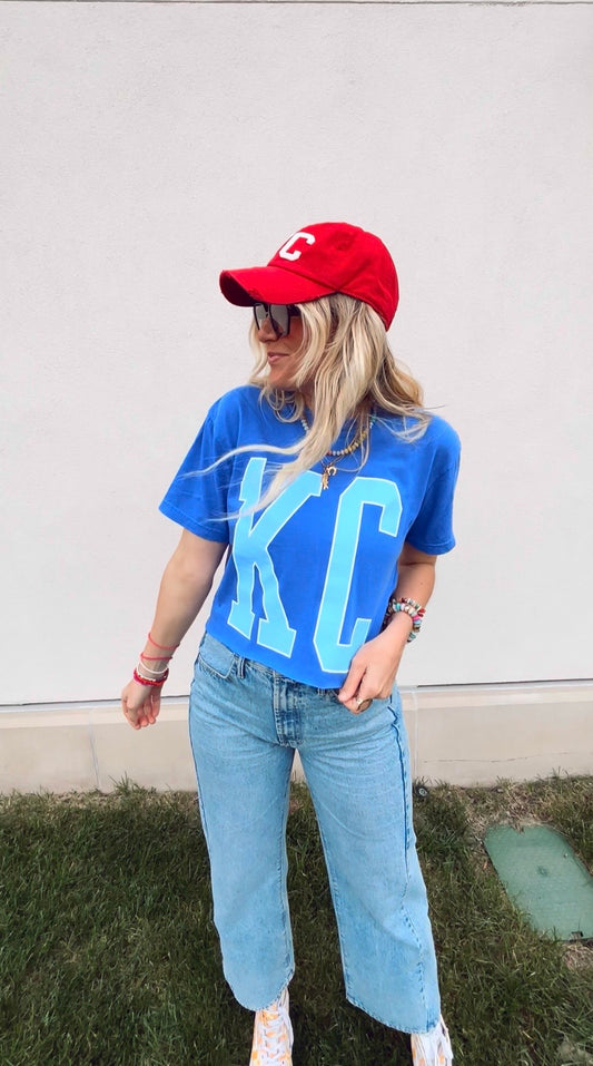 KC Stretch Crop Tee (Blue)