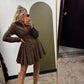 Carmine Cord Dress (Chocolate)