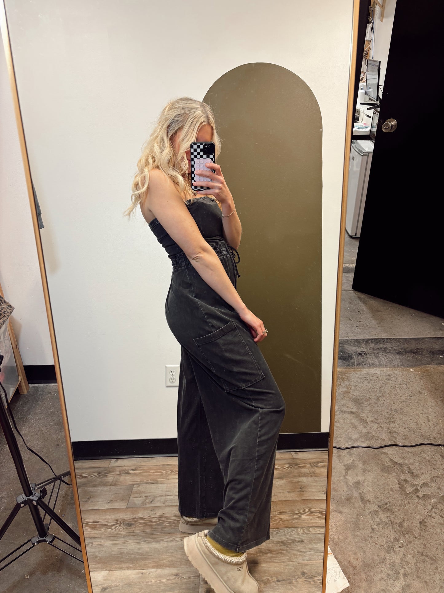 Free To Be Strapless Jumpsuit (Black)