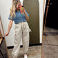 Seersucker Bow Detail Pant