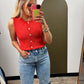 Stella Ruffle Sweater Top (Red)