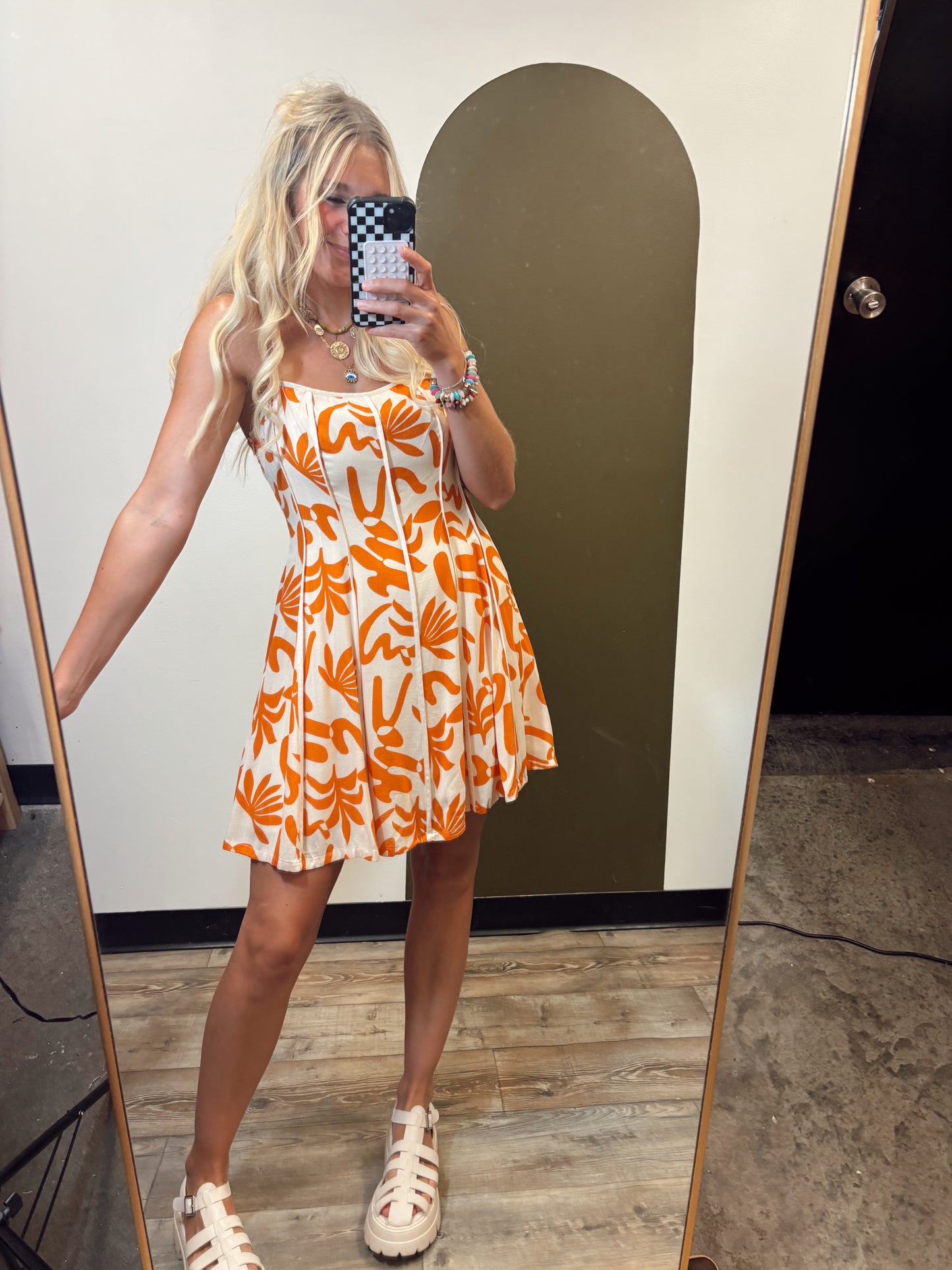 Resort Sun Mini Dress (Tangerine)