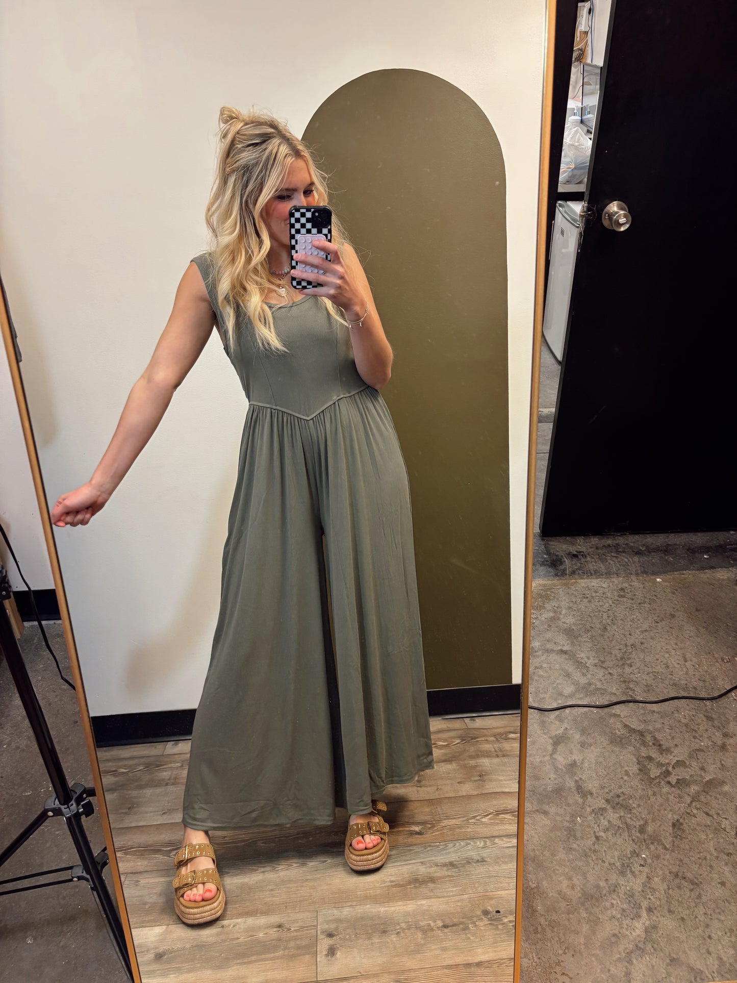 Sky Lounge Jumpsuit (Moss)