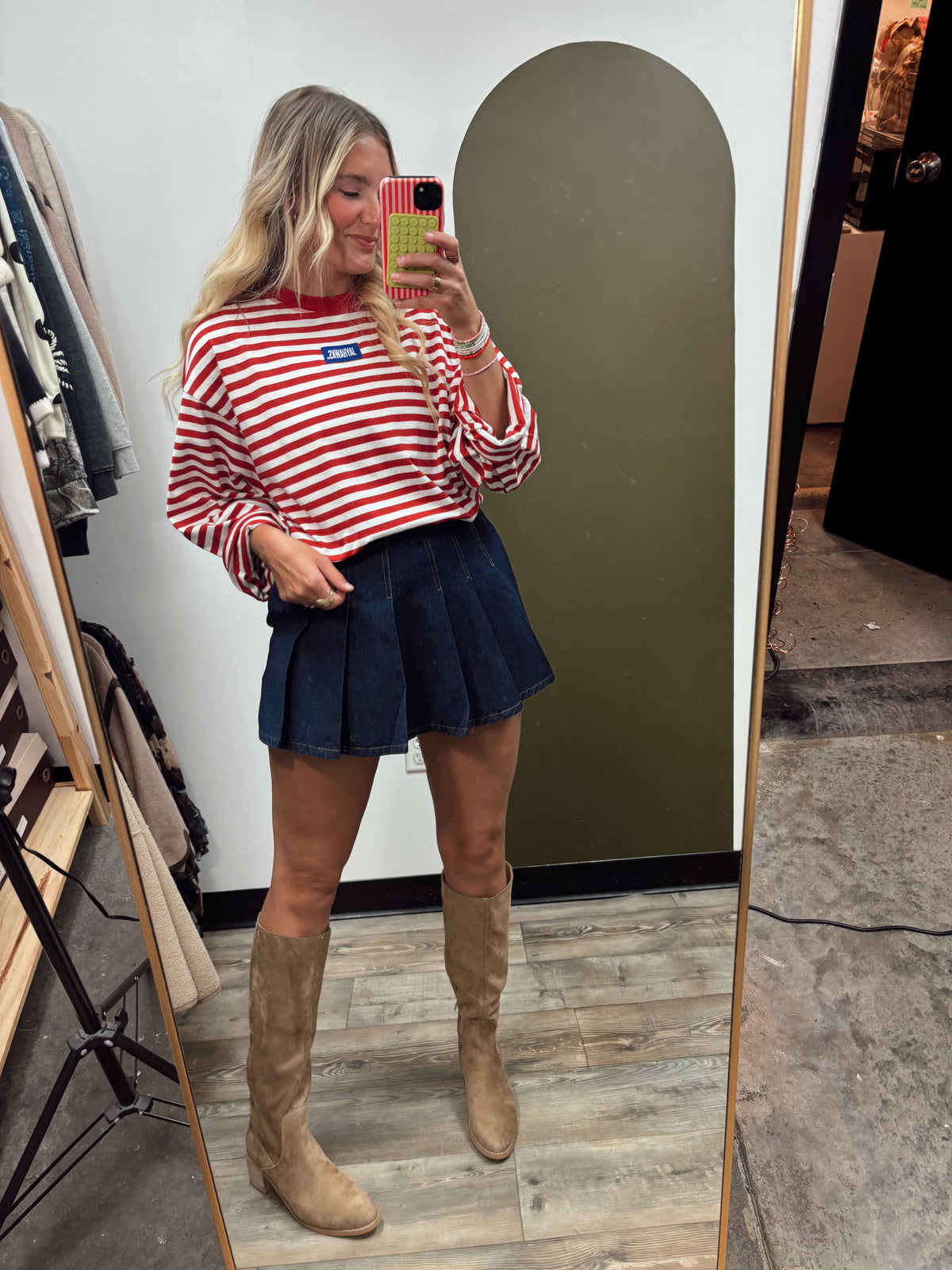Jayhawk Stitch Stripe Top