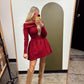Stephanie Off Shoulder Dress (Crimson)