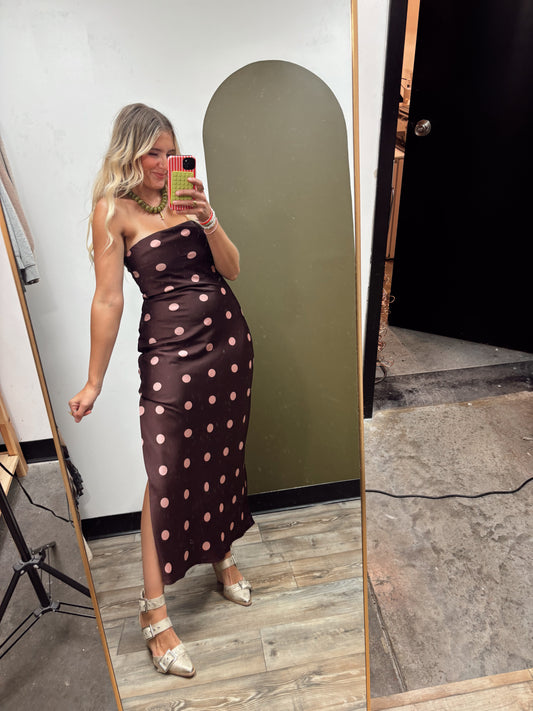 Show Stopper Polka Dot Maxi (Plum)