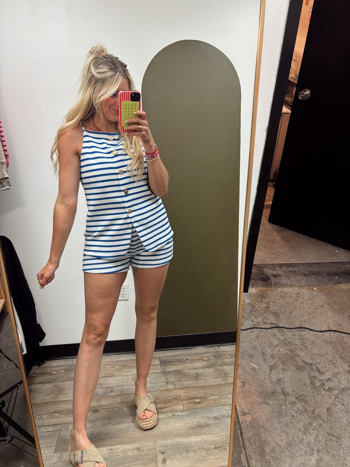 Ship Sailed Stripe Short (Blue)