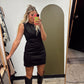Brinley Faux Suede Dress (Black)