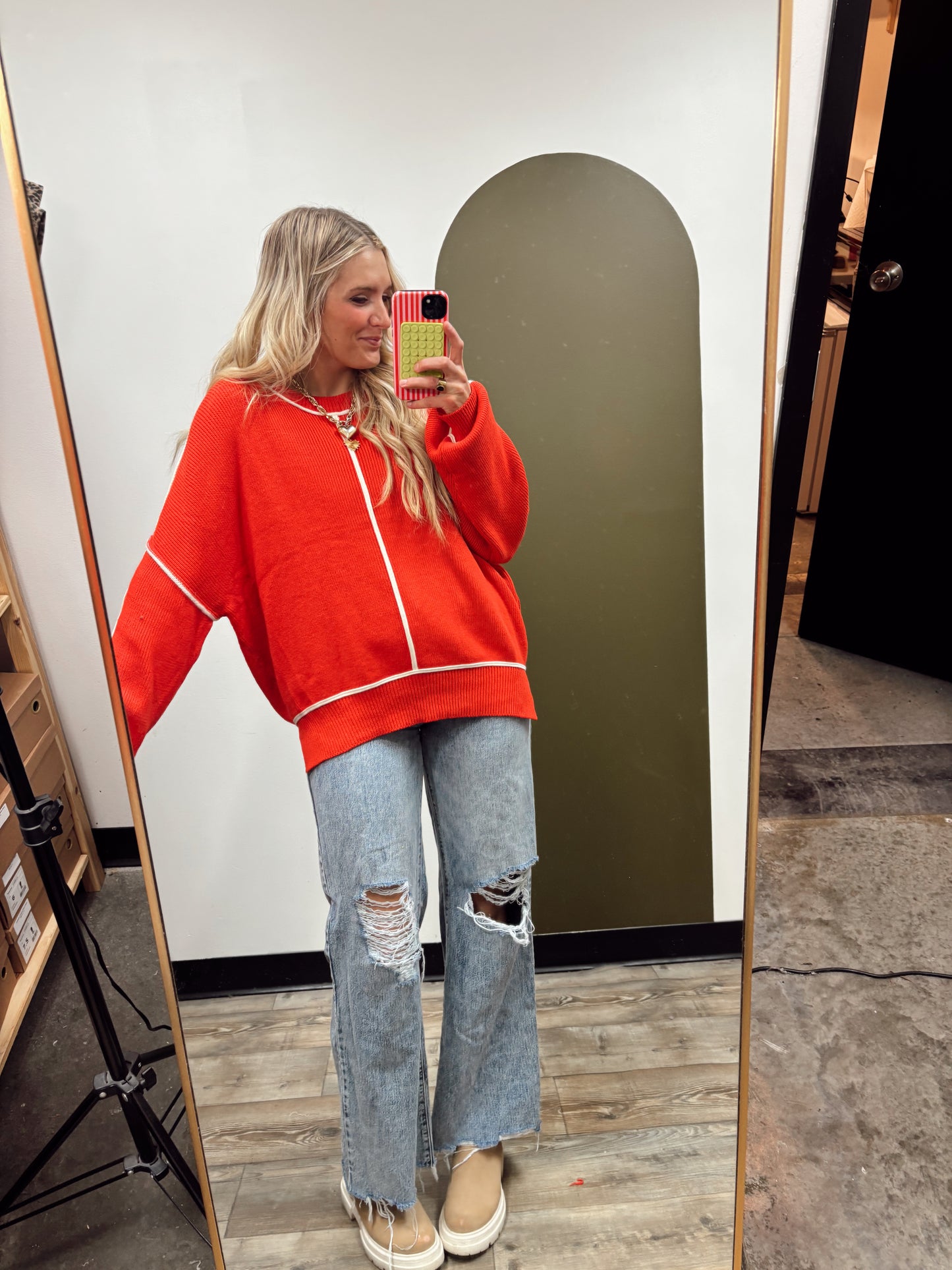 Maisie Seam Sweater (red)