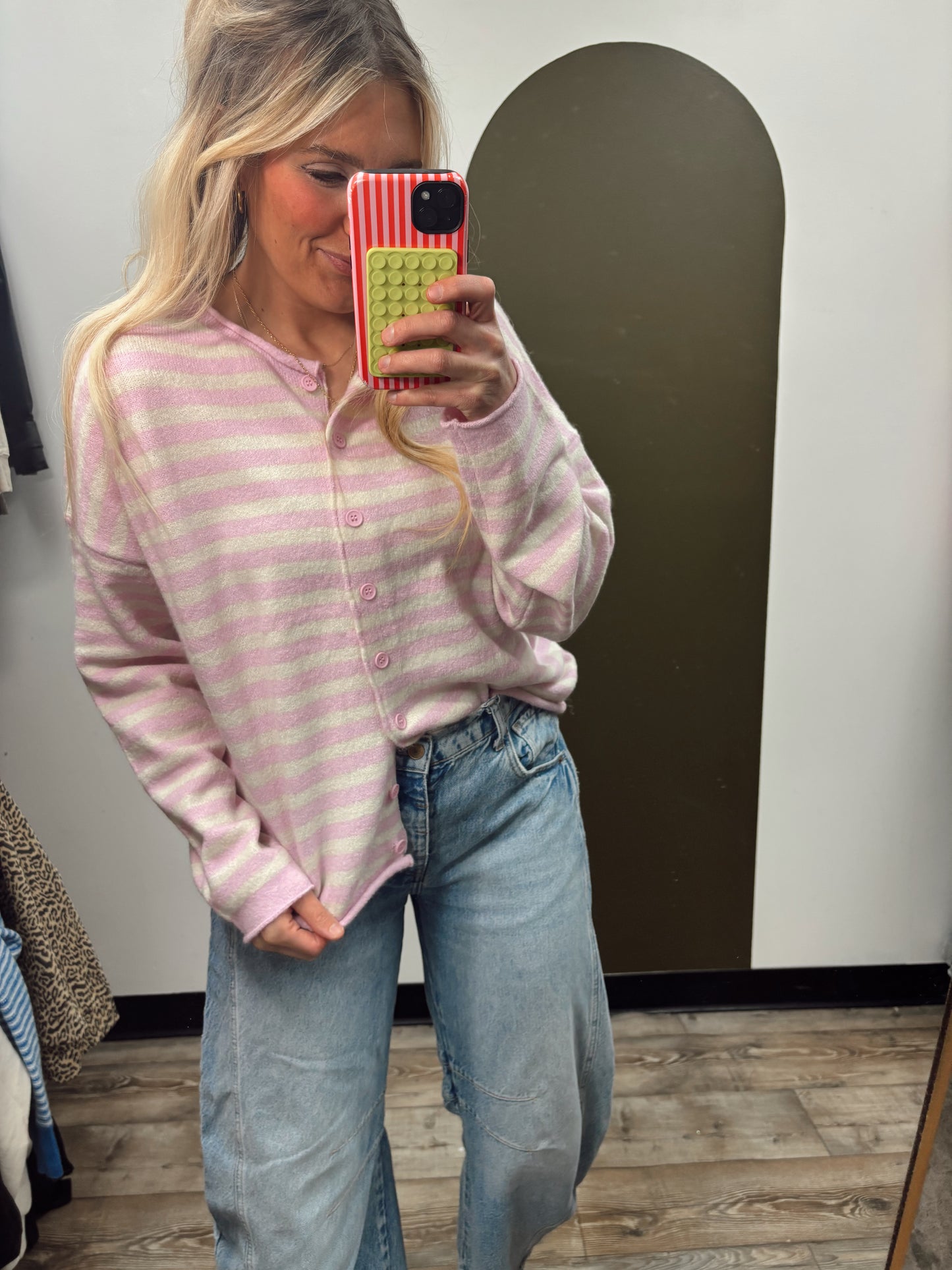 Ciela Cardigan Sweater (Pink)