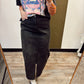 Pamela Denim Midi Skirt (Black)