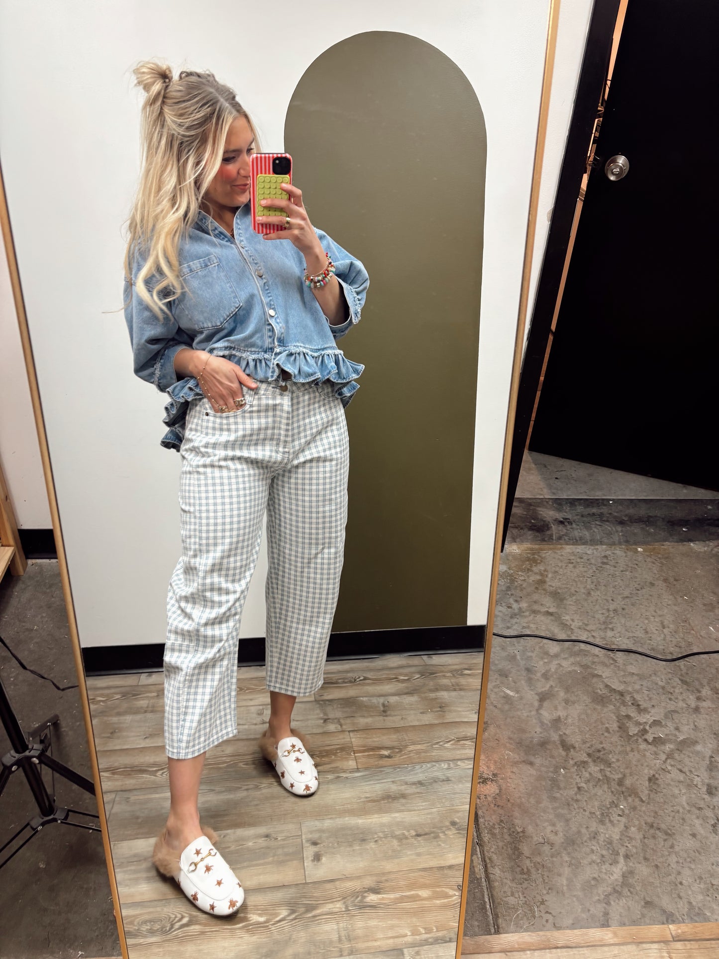 Dorthea Checked Pant (Blue)