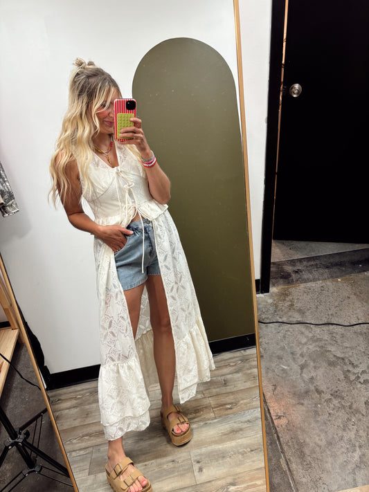 Amiri Tie Maxi Top (Cream)
