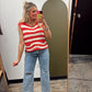 Come Sailing Knit Button Vest (Red)